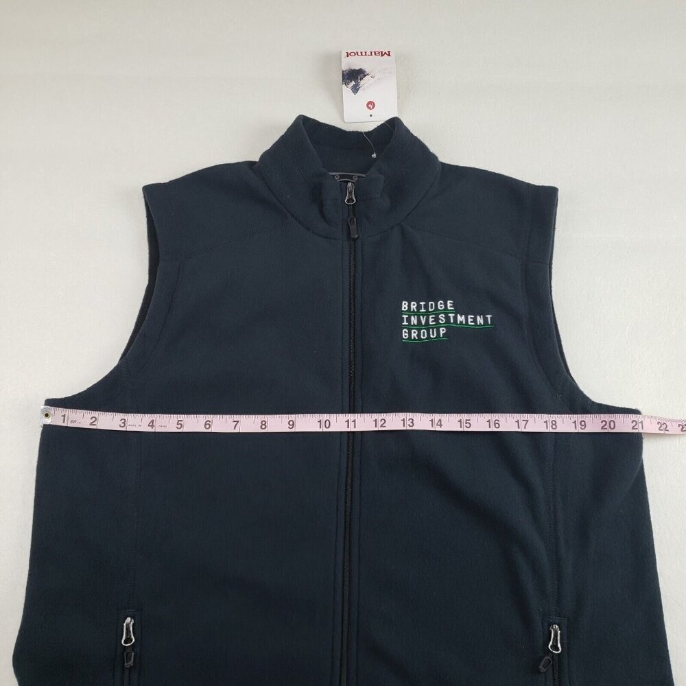 Marmot Rocklin Fleece Vest Womens XL Black Full Zip NEW "Bridge Investment" Logo - Picture 11 of 12